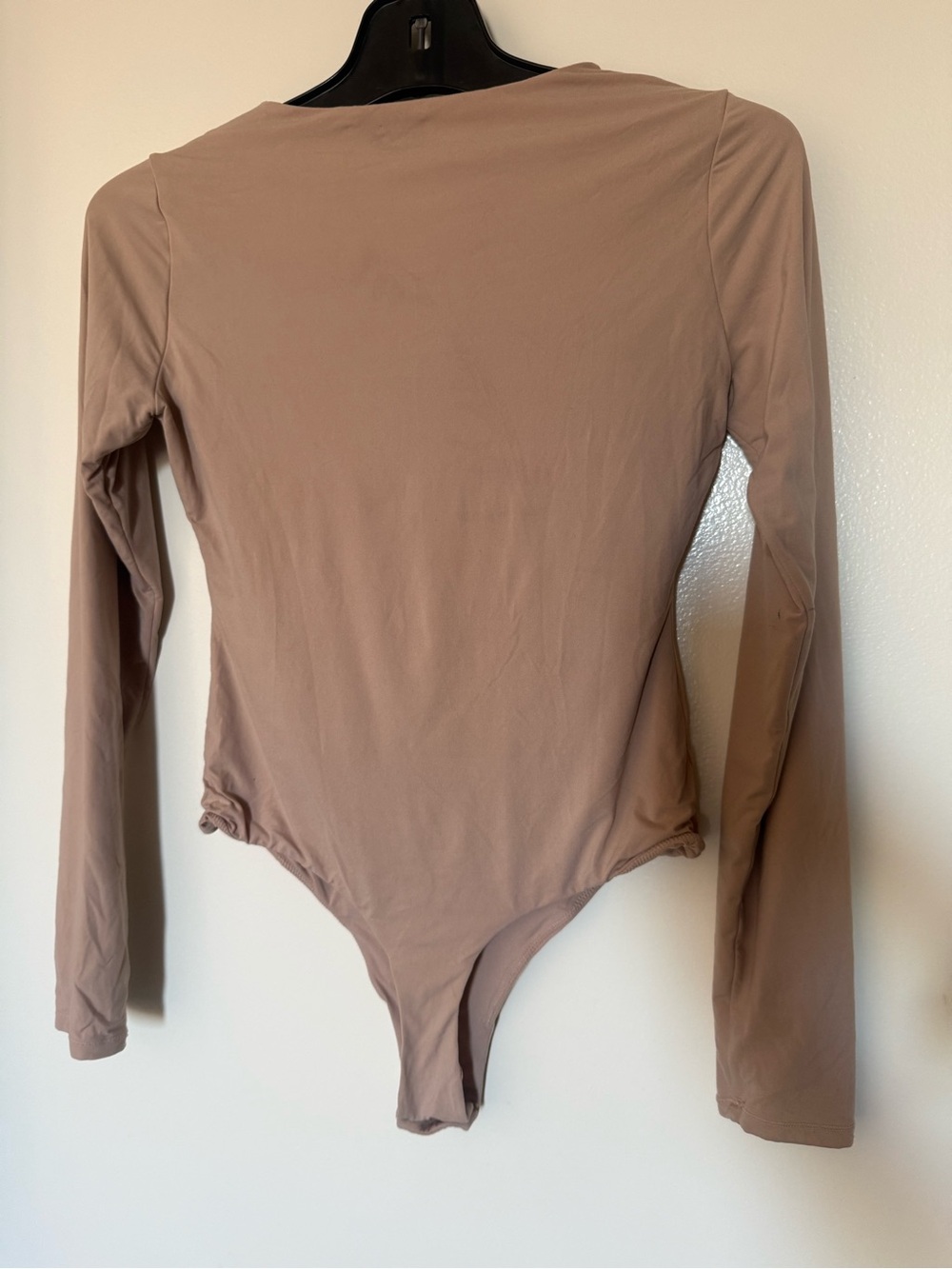 PUMIEY Nude Long Sleeve Thong Bodysuit Size M